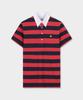 BROOKS BROTHERS Vintage Striped Short Sleeve Polo (Red) (Bbntmm7675Dfm)
