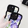 Flowers Soft Wave Shape Phone Case For Realme C53 C55 Redmi Note 12 Note 11 Pro Samsung S23 Ultra A53 A52 Vivo V23e Y35 Y02 IPhone Tecno Spark Cover