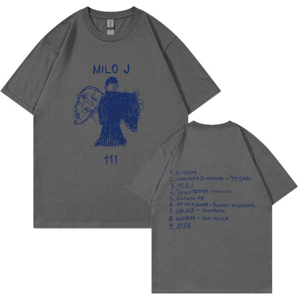 Rapper Milo J Tour T-shirt 111 Album Merch T-Shirts Men Women Fashion Hip Hop Short Sleeve T Shirt Fans Gift Harajuku Streetwear