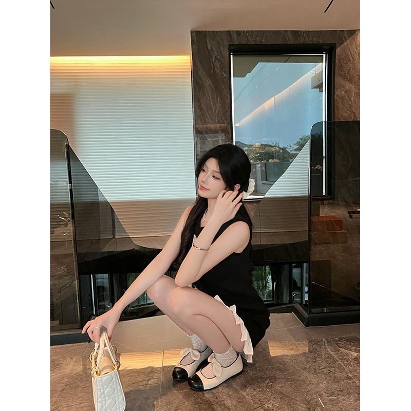 Cowhide version~ Little fairy round head leather Mary Jane sandals women 2025 summer new flat bottom shallow mouth single shoes women