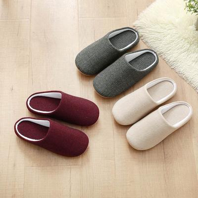 2022 Hanmu Flooring Fabric Men's and Women's Home Indoor Cotton and Linen Slippers Household Pure Black Cotton Slippers