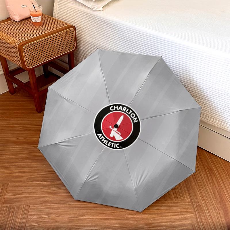 Charlton Athletic FC  pattern, automatic folding umbrella, portable and foldable design, 8 ribs, a Christmas or birthday gift.