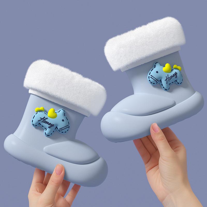 EVA Cotton Children's Rain Boots for Girls, New Baby Rain Boots for Boys and Girls, Kids' Warm Waterproof Non-Slip Water Shoes