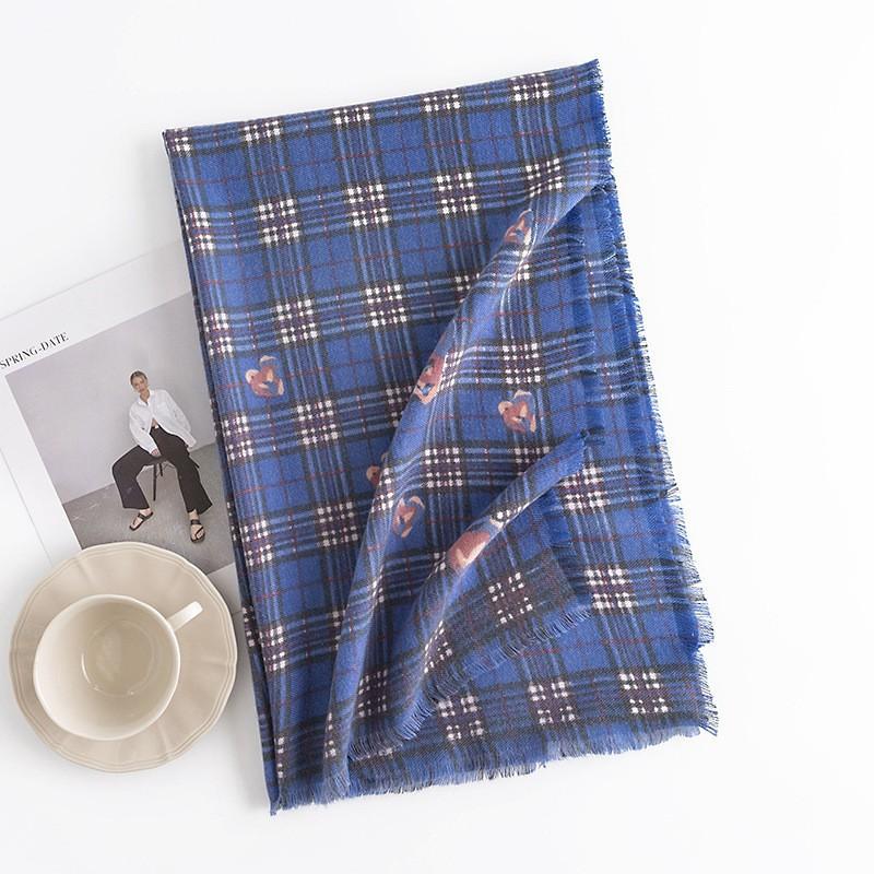 British Style Maillard Brown Brown Plaid Warm Scarf High End Atmosphere Couple Scarf Women's Imitation Cashmere