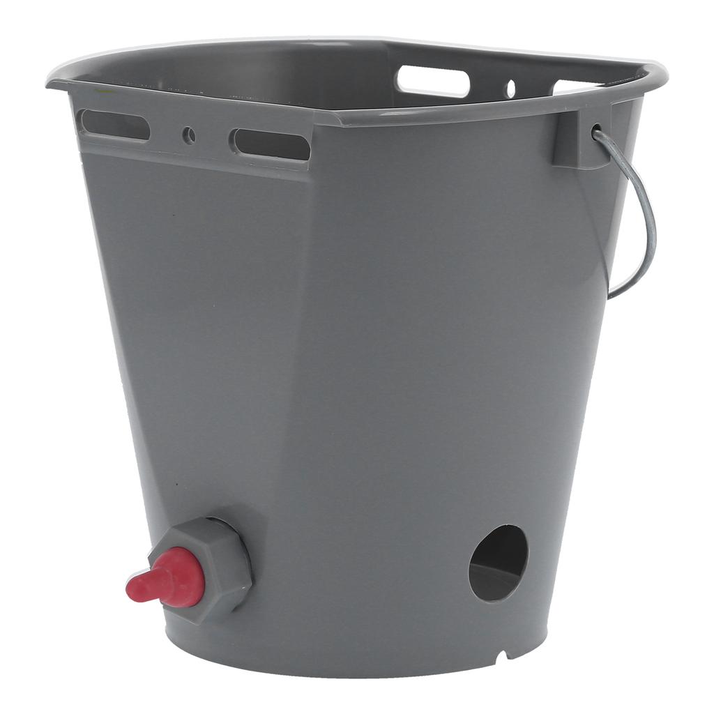 8L Feeder Bucket with 2 Nipple Milk Feeding Barrel Livestock Farm Accessory GrayFor Lamb