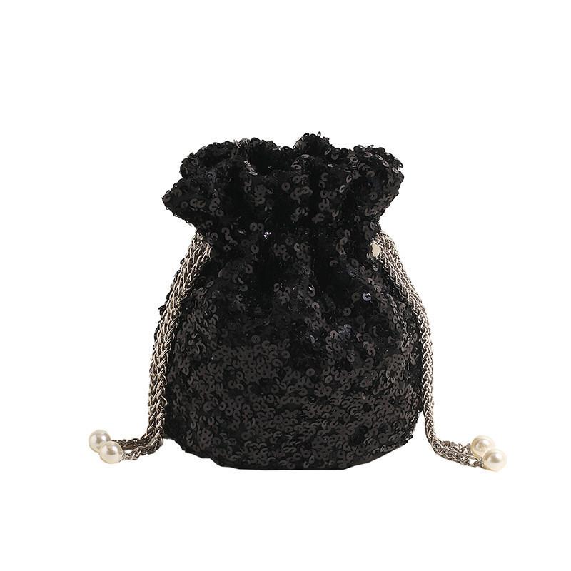 Модная городская минималистичная сумка-ведро на завязке для женщин Black