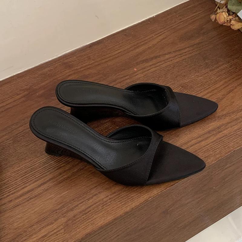 Fashion SUOJIALUN 2025 Summer New Brand Women Slipper Fashion High Wedge Heel Slip On Open Toe Slides Ladies Elegant Outdoor Dress Sanda