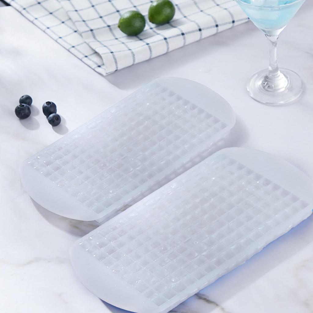 BOJIDO Silicone Ice Square Ice Mini Ice Home Ice Easy Ice Large Capacity Tray, Cubes, Tray, Maker, Removal, 160-Cell (White) [Product]