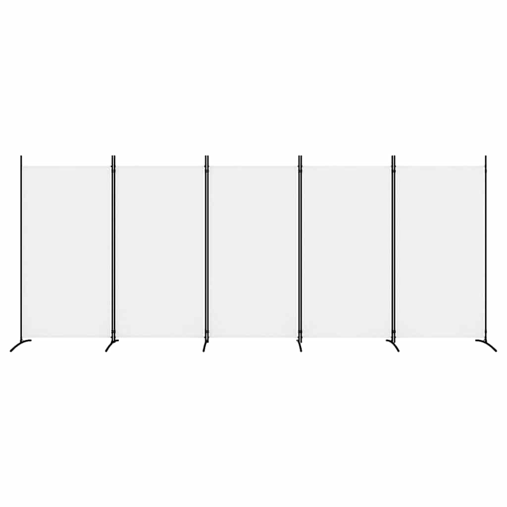 Vidaxl Paravent 5-teilig, Weiß, 433X180 cm, Stoff