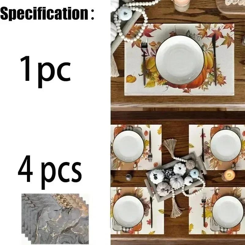 New Linen Placemats Abstract Shell Coral Rectangular Printed Insulation Mats Home Kitchen Dining Room Decorative Table Mats