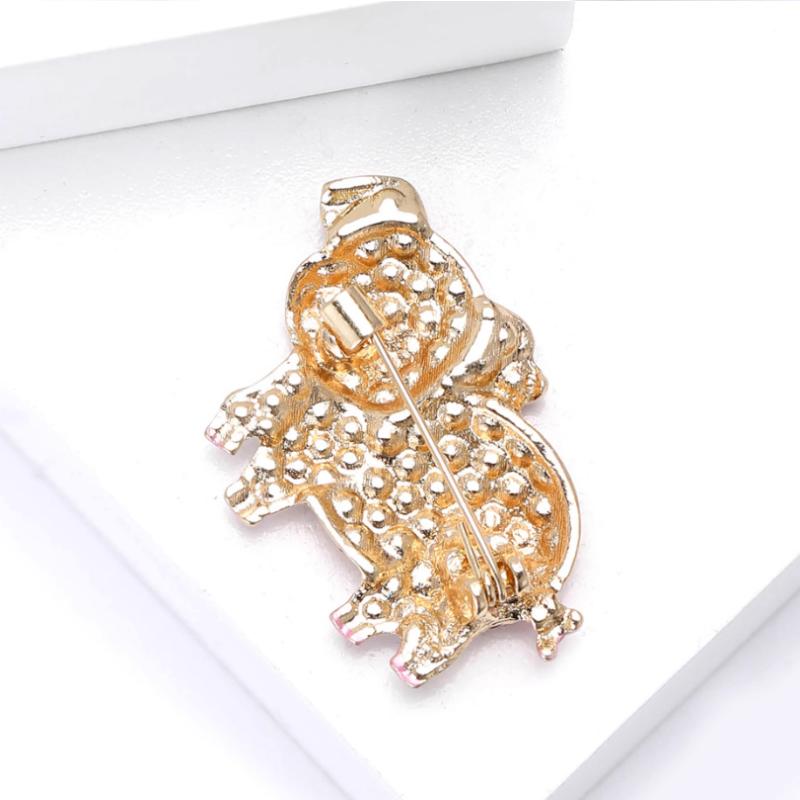 Niedliche Flash Pink Zirkon Schweinchen Brosche Exquisite Tier Reversnadeln für Frauen Mädchen Hochzeitsparty Alltägliche Kleidung Accessoires Geschenk