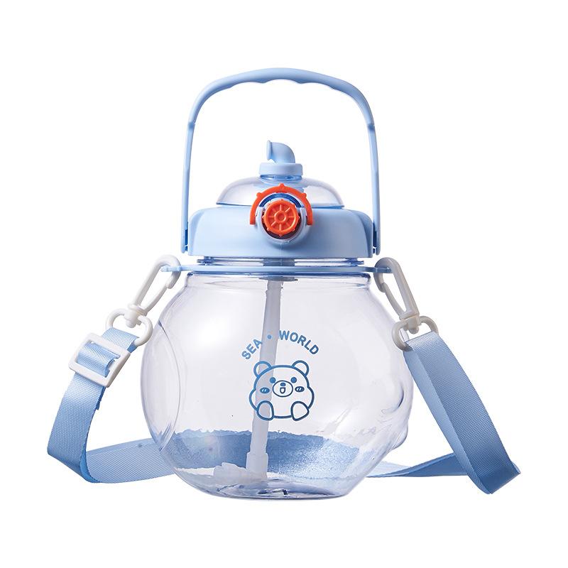 Cute pot belly cup kids outdoor water cup submarine with straw with portable space water bottle