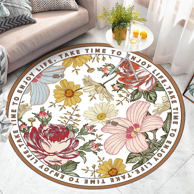 

Круглый ковер с принтом для гостиной, противоскользящий, моющийся, коврик для компьютерных кресел diameter 60CM