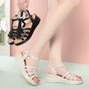 5.5cm Comfortable All Match Soft Leather Gladiator Sandals Platform Shoes 2025 Summer Womens Med Heels Wedges Sandals Office Mom