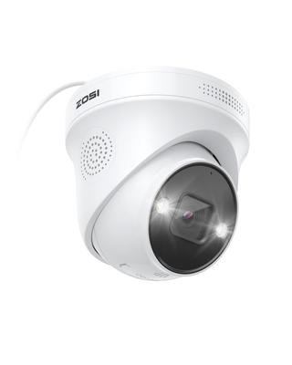 Cámara de Seguridad ZOSI PoE 5 Megapíxeles Detección IA Visión Nocturna Grabación Cableada Alimentada por PoE Tipo Domo para Exterior Compatible IP66 Impermeable y a Prueba de Polvo