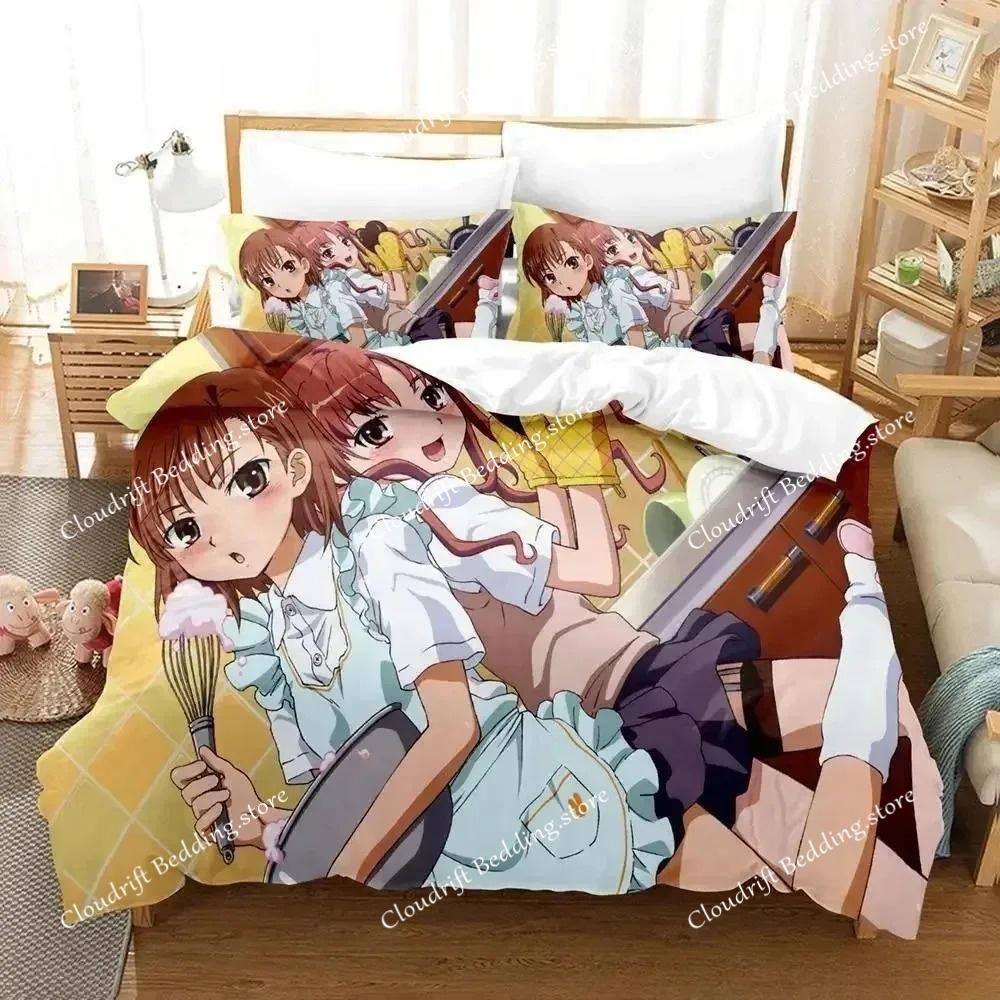 New Misaka Mikoto Bedding Set Single Twin Full Queen King Size Bed Set Adult Kid Bedroom Duvet cover Sets 3D Anime Bed Sheet Set