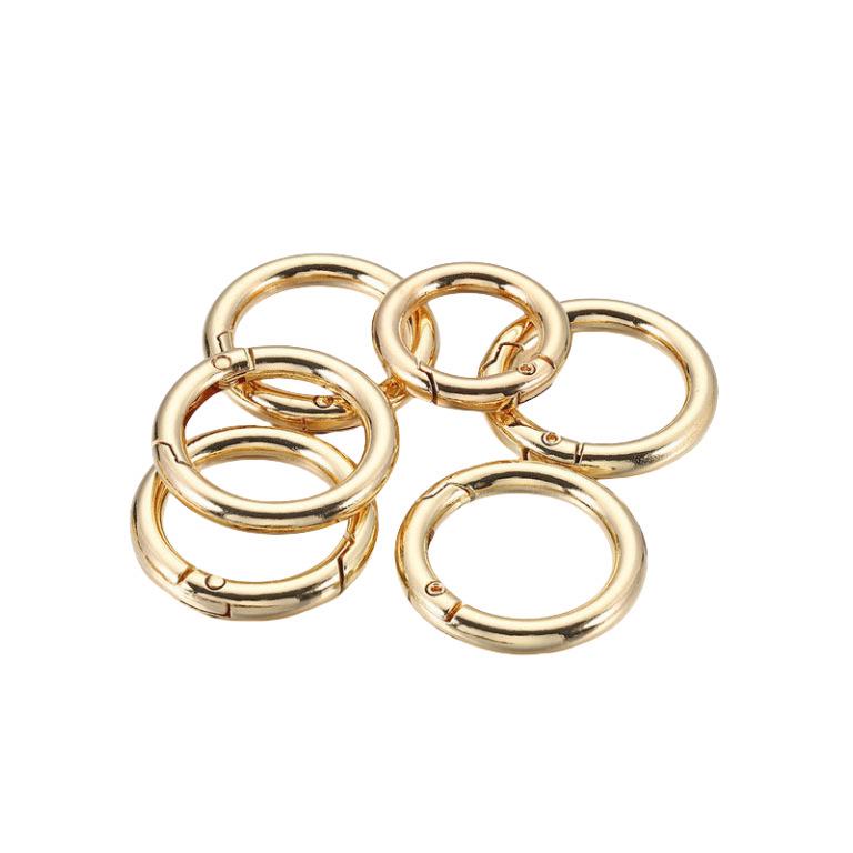 Electroplated Zinc Alloy O-Ring Spring Buckle for Handbags, Jewelry, and Keyrings