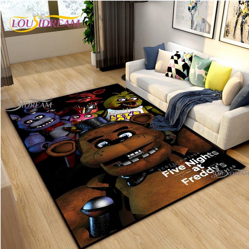 Horror Bear Night Game Carpet for Living Room Bedroom Rug Kitchen Kids Door Unslip Floor Mat Birthday gift photography props Rug