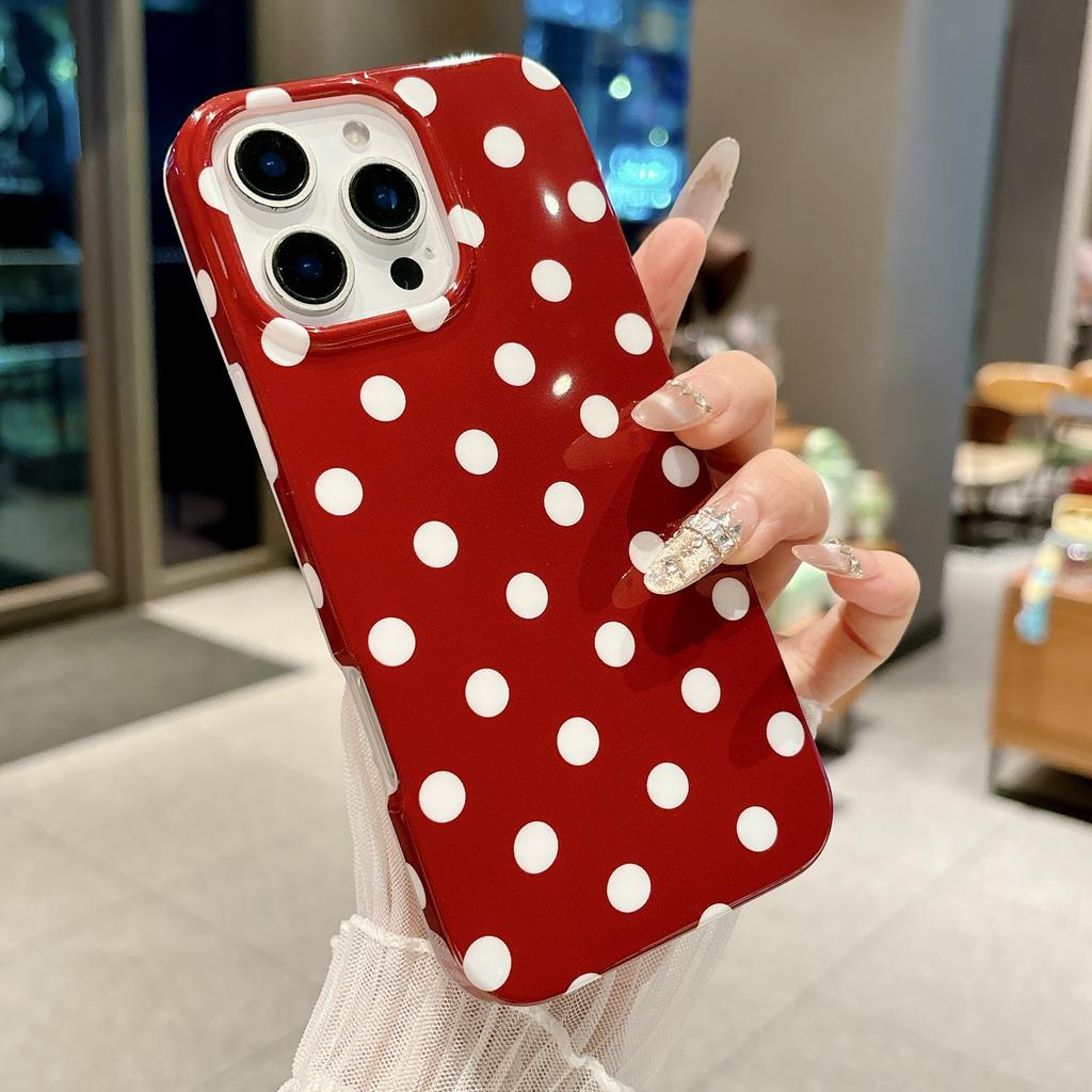 Shockproof Polka Dot Pattern Soft TPU Phone Case For iPhone 17 16 15 14 13 17 Pro Max Plus Slim Cute Protection Cover Funda