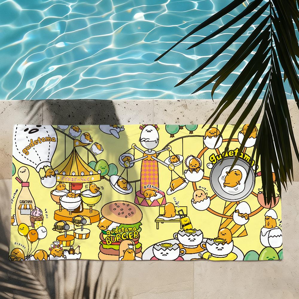 

Sa Kawaii G-Gudetama Fun Towel Shower Sauna Travel Spa Quick Dry Gym Accessories Soft Large Beach Towels W30*H60(CM)