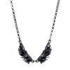 Stylish Black Angel Wing Pendant Necklace with Black Coating Easy To Wear Neckchain Accessory Perfect For Daily Wear