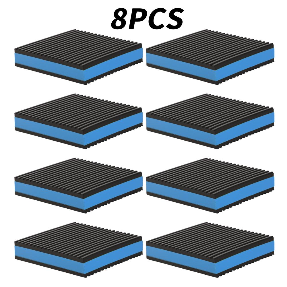 

8Pcs Rubber Anti Vibration Pad High Density Anti Slip Compressor Absorbing Mat With Striped Bottom for Washing Machine Treadmill