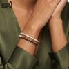 Effie Queen Genuine Natural Stone Freshwater Pearls Turquoise Beaded Bracelet Adjustable 925 Sterling Silver Jewelry Gift MPB27