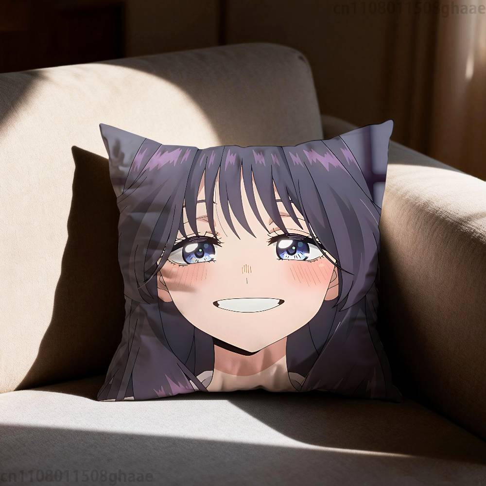 Waguri Anime Kaoruko Pillow Case Antidustmite Pillowcase Invisible zipper silky short plush Sofa cushion cover