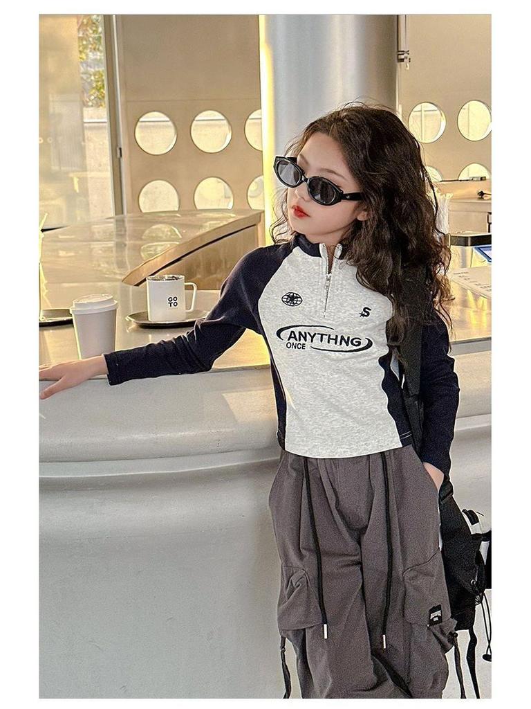 2025 Girls' Long Sleeve Stylish T-Shirt - Autumn Casual Fashion Outerwear