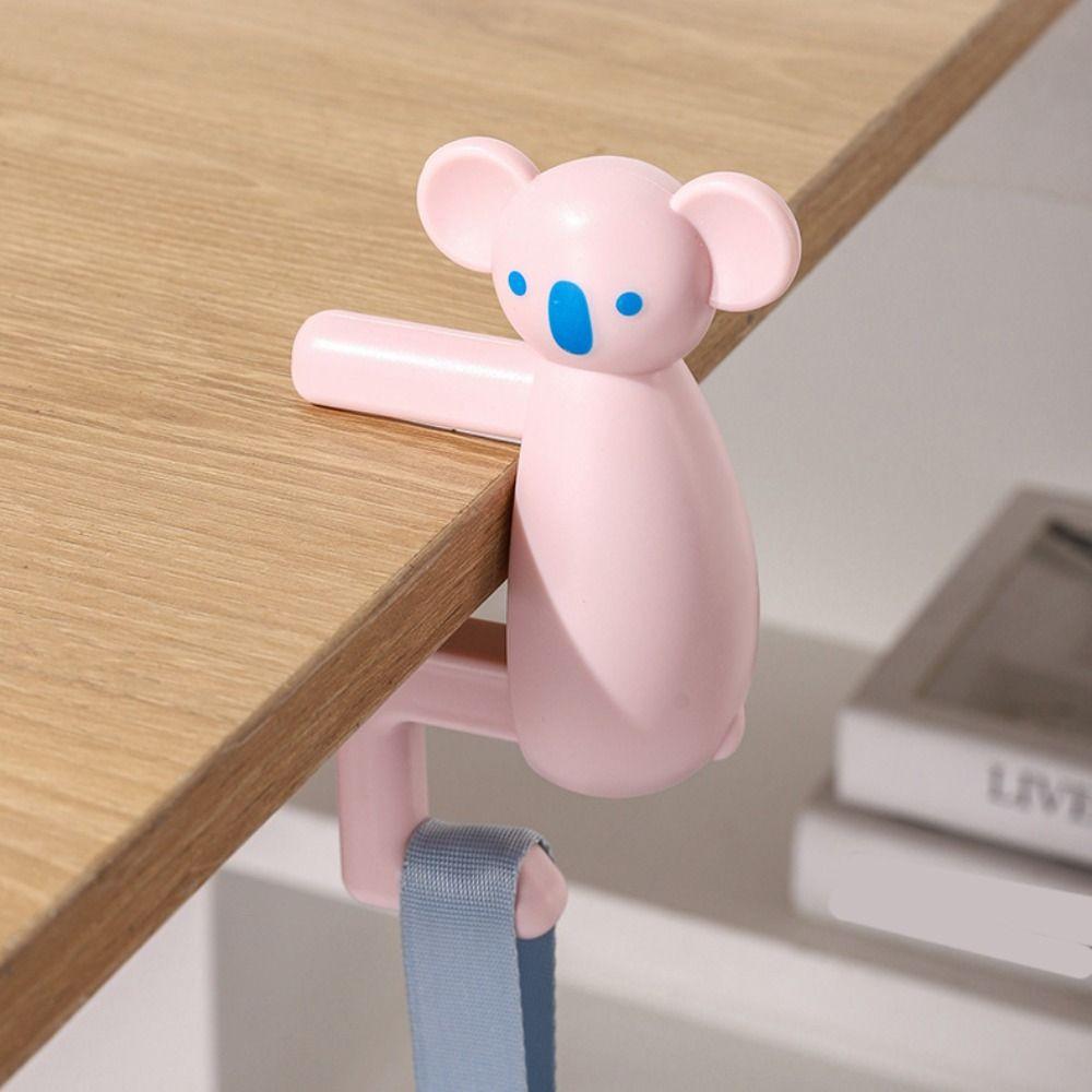 1pc Portable Desk Side Hanging Bag Hook Multifunctional Adjustable Table Backpack Hook Cartoon Animal Durable Table Bag Holder
