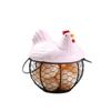 Rustic Hollow Egg Container With Cover Chicken Storage Rack Portable Hen Egg Basket  Fruit Basket