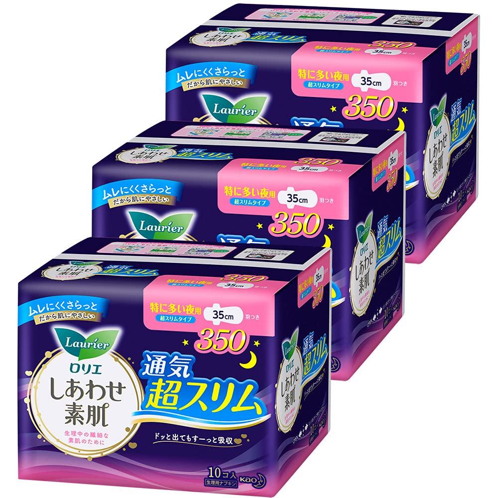 

Laurier супер тонкий 35 см с крыльями для ночи 10 штук x 3 комплекта [Оптовая закупка] использование, (30 штук)