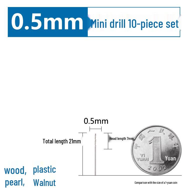 Dain High-Speed Steel Mini Twist Drill Bit Set for Woodworking and Pearl/Bodhi Seed Drilling