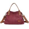 Casual Ladies Canvas Handbag With Secure Zipper Closure And Multiple Interior Pockets