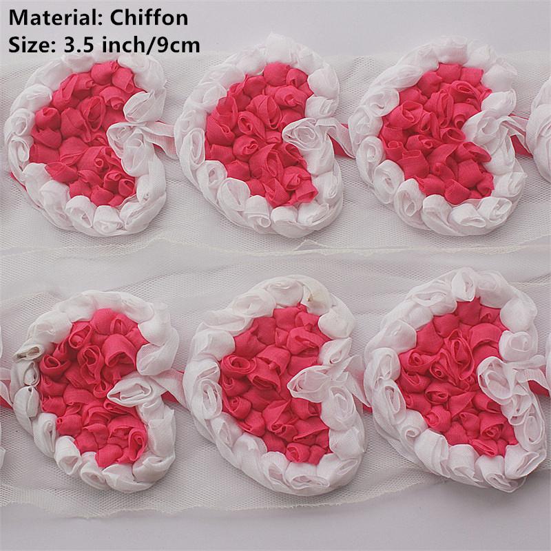 20 Stück Große Chiffon-Rosen-Herz-Aufnäher für DIY Baby Mädchen Kleidung Kleid Strampler Hemden Nähdekorationen Haarschleifen-Zubehör