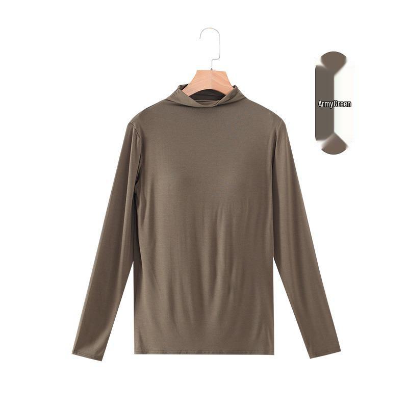 Modal Long-Sleeve Women's Base Shirt with Chest Pads, No Underwire, Integrated Cup, Autumn/Winter Outerwear & Sleepwear