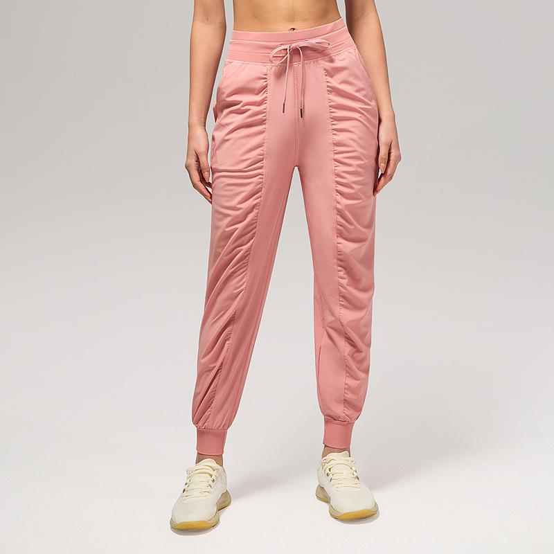 

Sweatpants casual loose women s pleated running yoga fitness pants nine-point pockets quick-drying breathable footwear S