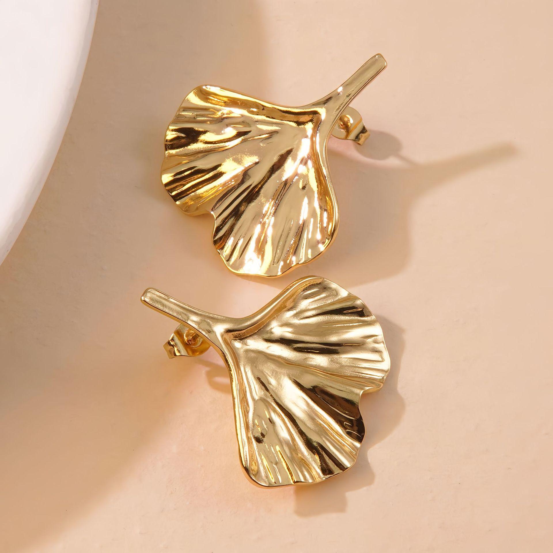 Vintage Gold French Court Stainless Steel Earrings for Women