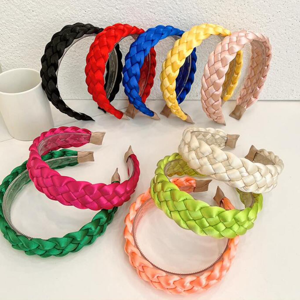 PROLY New Fashion Braided Headband For Women Wide Side Fresh Color Spring Turban Hairband Headwear Adult Hair Accessories