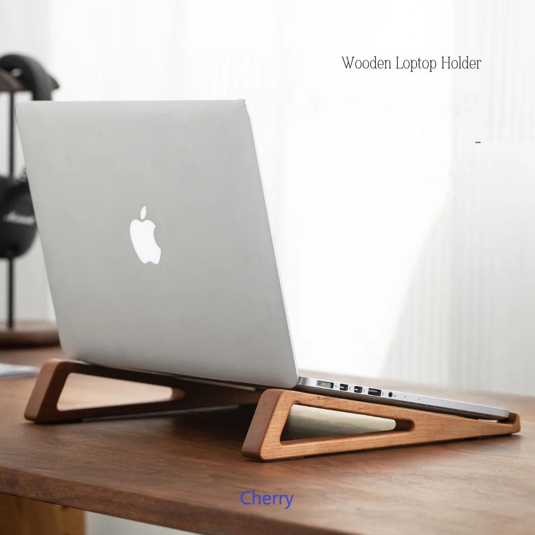 

HeMu Laptop stand, wooden vertical folding desktop height increasing bracket, portable tablet mini dedicated heat sink Вишня