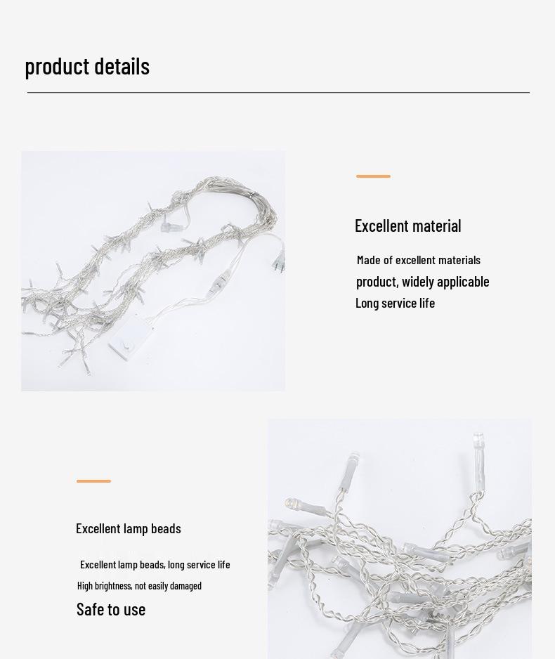 Starry Sky Waterproof Icicle Curtain Fairy Lights for Outdoor Decoration