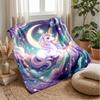 Magical Unicorn and Angel Theme Blanket Lightweight Warm Flannel Blanket Decorative Throw Blanket for Home Decoration
