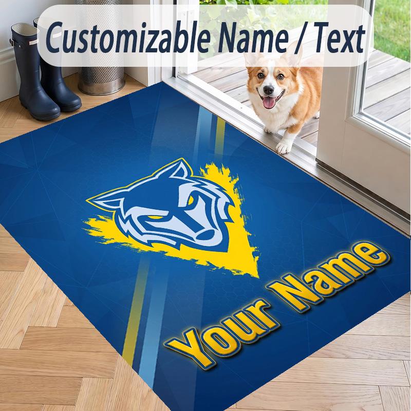 Custom Text Printed Rug Warrington Wolves Non Slip Floor Carpet For Home Room Decor