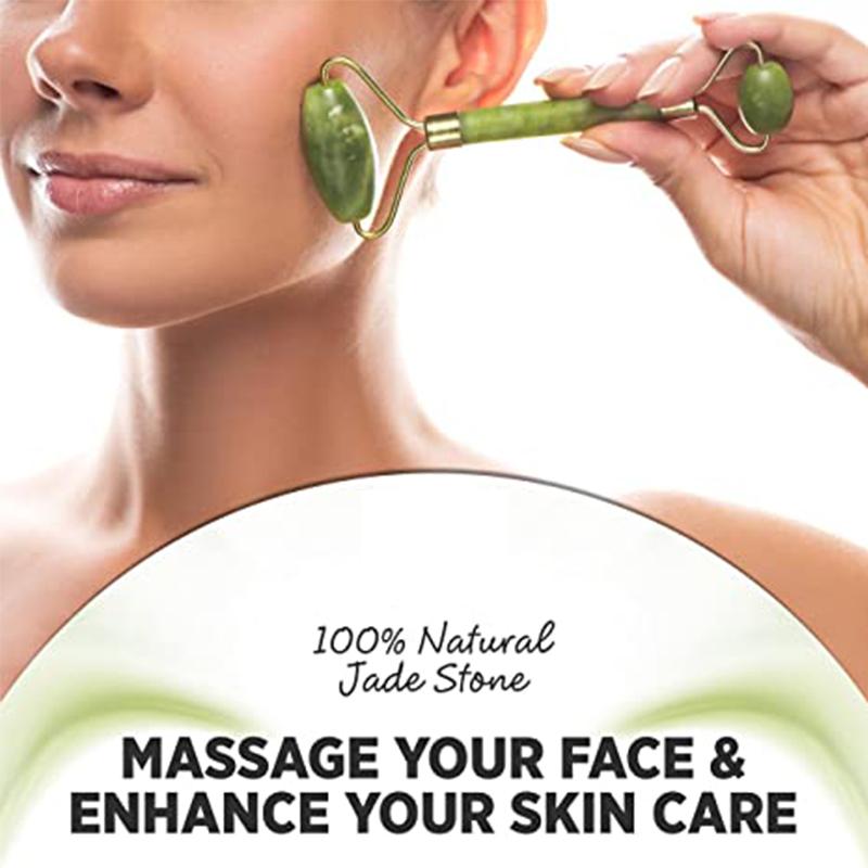 Xiuyu Roller Gua Sha Gouache Scraper Roller Massager Facial Anti Aging Natural Jade Stone Face Lifting Facial Skin Care Tools