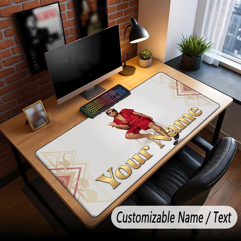 Custom Name Extended Mouse Pad,Bruno Mars Gaming Desk Mat For Home Office Desktop Decor