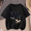 Black Cat  Sushi Kawaii TShirt  Cute Anime Sushi Roll  Cat Print Soft Stretch Round Neck Summer Top Casual Theme Outfit