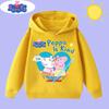 new children's clothing Children's hooded sweatshirt with Peppa Pig cartoon print - Boys' sports shirt for girls, casual top