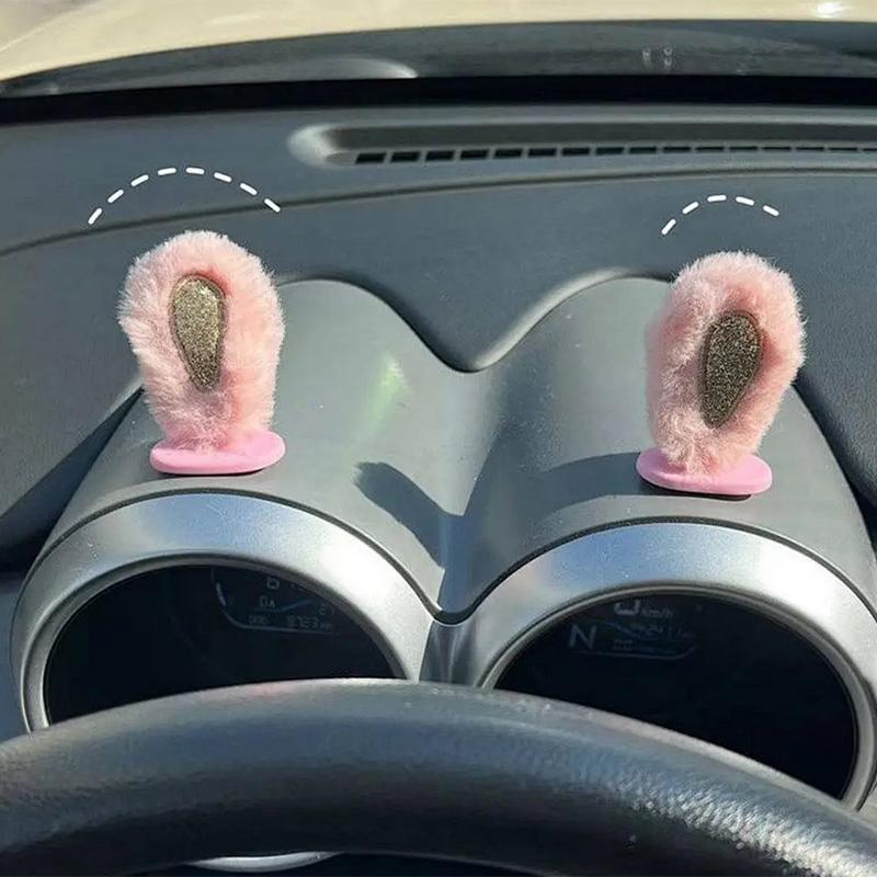 Urocze naklejki 3D z uszami królika Pasek chroniący przed uderzeniami Samochodowe lusterko wsteczne Dekoracja wnętrza Pluszowa naklejka Kawaii na lusterko wsteczne Dekor