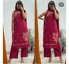 Damen Designer Besticktes Ärmelloses Kurta Hosen Dupatta Set Indische Partykleidung Oberteil Tunika