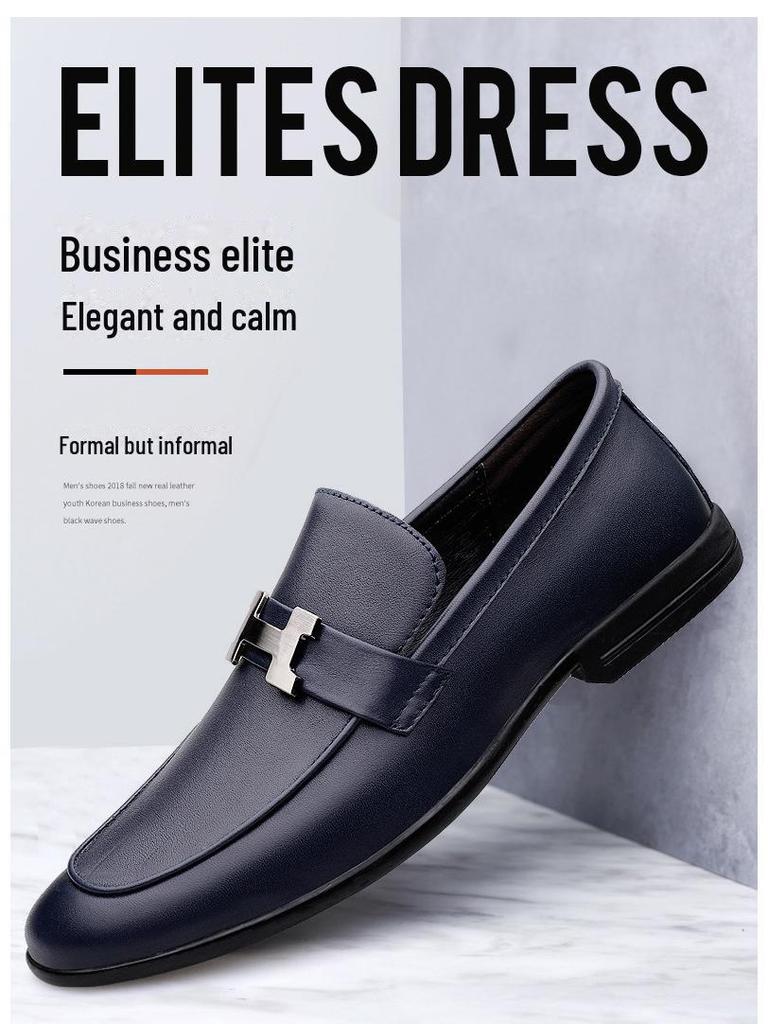 Men's Spring & Autumn Cowhide Loafers - Breathable, Stylish Leather Casual Business Shoes